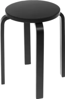 A black stool on a white background.
