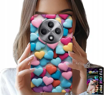 Obrázok produktu pre Puzdro pre Oppo Reno12 F / 12Fs 5G - farebné srdiečka s možnosťou personalizácie