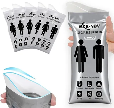 Imagen del producto de Bolsas desechables para orina de 700 ml, a prueba de fugas, ideales para camping y viajes