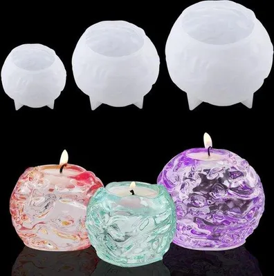 Image de Lot de 3 moules à bougies chauffe-plat en silicone pour la décoration