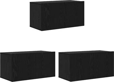 Immagine prodotto di Set mobile TV vidaXL, 3 pezzi, nero, 60 x 30 x 30 cm, materiale a base di legno