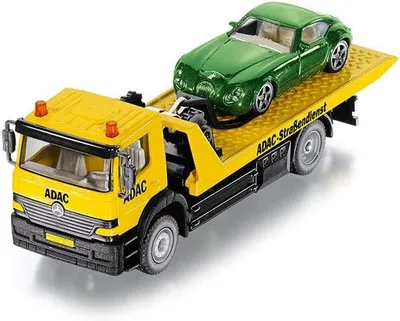Produktbild von siku 2722, Abschleppwagen, 1:55, Metall/Kunststoff, Gelb, ADAC-Optik, Inkl. abzuschleppendem Spielzeugauto