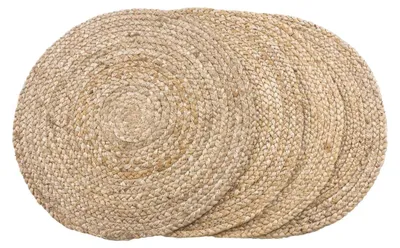 Immagine prodotto di Set 4 tovagliette rotonde in iuta intrecciata naturale ø38 cm