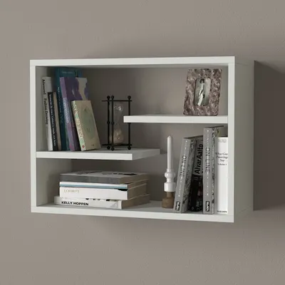 Immagine prodotto di Skye Decor, Tino - White, mensola a muro, bianco, 100% pannello truciolare rivestito in melamina, 60 x 19,5 x 44 cm