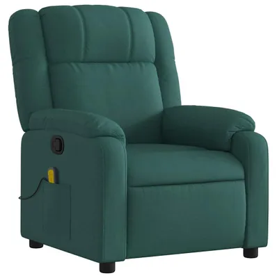 Image de Fauteuil de massage - Fauteuil massant - Fauteuil relax - Fauteuil de massage électrique, couleur vert foncé - 6 points de massage