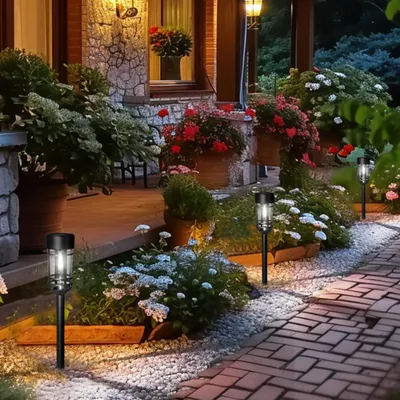 Productafbeelding van Tuinverlichting op zonne-energie, 8 stuks waterdichte padverlichting