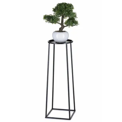 Image de Parterre de fleurs industriel noir sur pied 70 cm LOFT