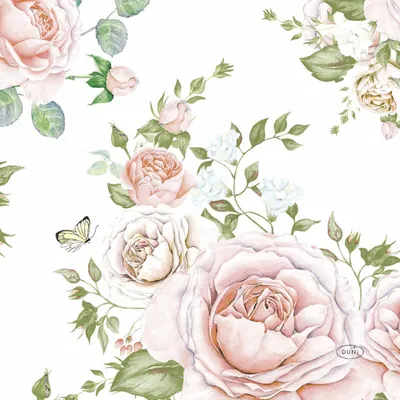 Produktbild von Duni Servietten Rosen 33 x 33 cm - 20er Pack