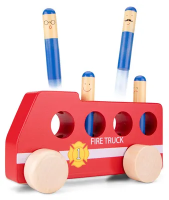 Imagen del producto de New Classic Toys: Camión de bomberos emergente, para niños de 2 años en adelante, azul y rojo
