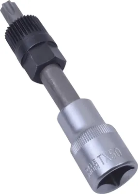 Immagine prodotto di Chiave di rimozione puleggia alternatore Torx T50 lunghezza 110mm, estrattore puleggia alternatore, chiave a bussola per ruota libera alternatore con 33 denti, 1/2", attrezzi per alternatore