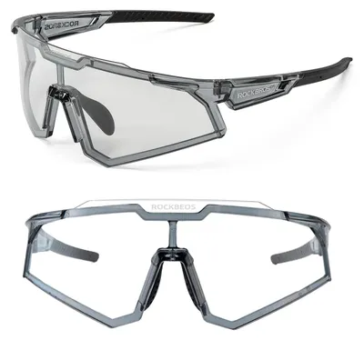 Zdjęcie produktu dla ROCKBROS okulary rowerowe fotochromowe z ochroną UV400, samoprzyciemniające okulary sportowe do kolarstwa i aktywności outdoorowych