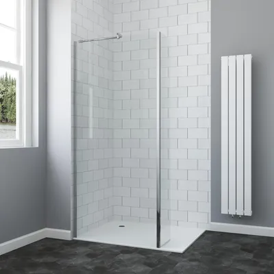 Produktbild von Walk in Dusche Duschkabine Duschabtrennung 80x190 cm 6 mm ESG Sicherheitsglas Duschwand mit 30 cm Spritzschutz-Glas Duschtrennwand Modern