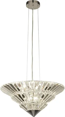 Produktbild von Kristall Kronleuchter Metall Glas G9 rund Ø 50,5 cm H: max. 150 cm Chrom Jugendstil Lüster Hängeleuchte