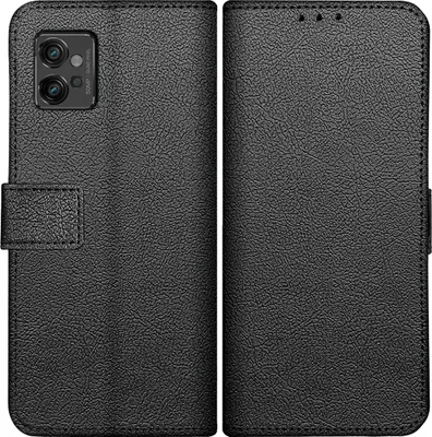 Productafbeelding van Hoesje geschikt voor Motorola Moto G32 Hoesje met Pasjeshouder - Bookcase Classic - Zwart