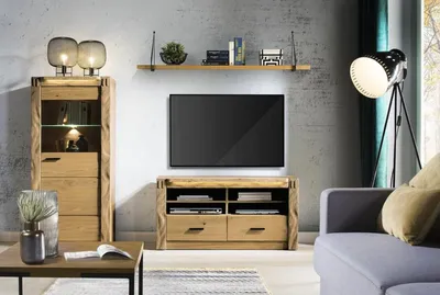 Produktbild von s Wohnzimmer Vitrine Wohnwand TV-Lowboard Designer Wandregal