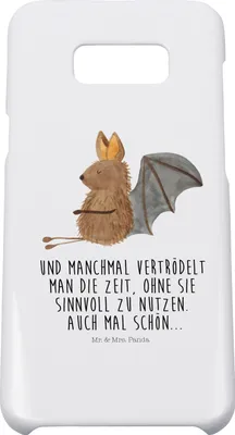 Produktbild von Mr. & Mrs. Panda Samsung Galaxy S8 plus Handyhülle  Fledermaus Sitzen - Weiß - Geschenk, Cover, Handy Case, Hülle, Lustige Sprüche, Fledermäuse, Entspannen, Motivation