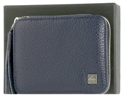 Productafbeelding van Erbe Solingen manicure-etui van leer met rits en sleutelhanger, marineblauw (5-delig)