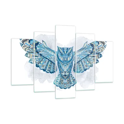 Produktbild von Bilder auf glas - Eule Flügel Tierwelt Grafik - 150x100cm - Glasbilder - Wandbilder - Kunstdruck - zum Aufhängen bereit - Wanddekoration aus Glas - Glas Bilder - Wandbild auf Glas - GEA150x100-3087
