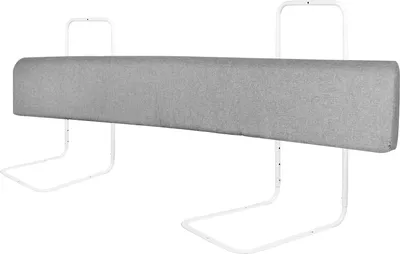 Produktbild von UISEBRT Bettgitter Rausfallschutz, Leinen Grau, 150cm Länge, ca. 24cm Höhe, 5-10cm Dicke, 40-60cm höhenverstellbar, stabile Konstruktion, 5-Loch, abnehmbar, einfache Montage, für Familien- & Kinderbett, veränderbare Formen (L-, I-, U-, O-Form), für flache Matratzen, Matratzendicke 5-30 cm, Alter 0-3 Jahre