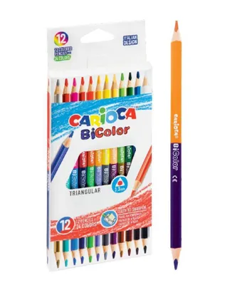 Productafbeelding van CARIOCA BiColor pastelkrijtjes, 12 stuks, dubbelzijdig
