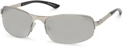 Image de Lunettes de soleil unie styleBREAKER à demi-monture avec verres rectangulaires en polycarbonate et charnières à ressort, 09020051