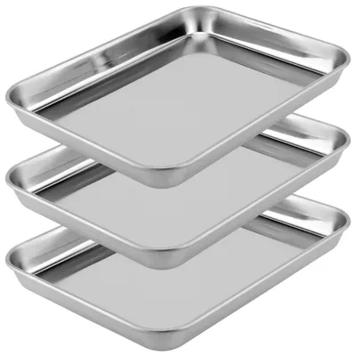 Zdjęcie produktu dla Solidchoice - Zestaw 3 blach do pieczenia ze stali nierdzewnej do piekarnika