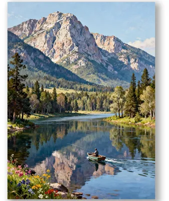 Image de Kit de peinture par numéros, paysage de montagnes, 40x50 cm, kit de loisirs créatifs pour adultes et adolescents