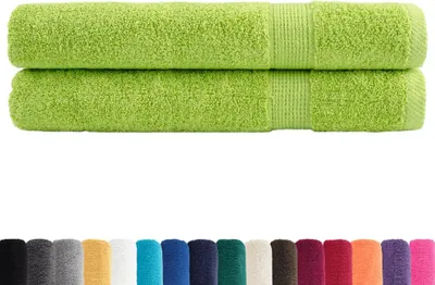 Produktbild von vidaXL Premium-Handtücher SOLUND 2 Stk. Apfelgrün 100x200 cm 600 g/m²