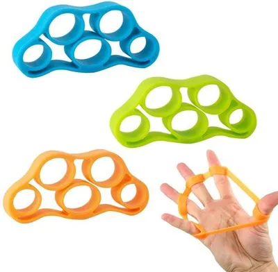 Produktbild von Silikonische Handstärkung - Fingertrainer - Verbessert Grip - 3 Stücke - Fingertraining - Rehabilitation für Finger - Stressabbau