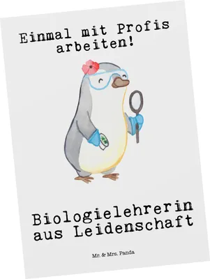 Produktbild von Mr. & Mrs. Panda bildkarte Biologielehrerin Leidenschaft - Weiß - Geschenk, Postkarten, Postkarte, Ansichtskarten, Grundschule, Biologie, Lustig, Spruch, Ansichtskarte