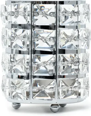 Produktbild von Intirilife Pinselhalter für Make Up Pinsel aus Eisen und Glas in Silber - 10.2 x 11.4 cm - Halter Aufbewahrung Organizer für Stifte Beauty Kosmetik