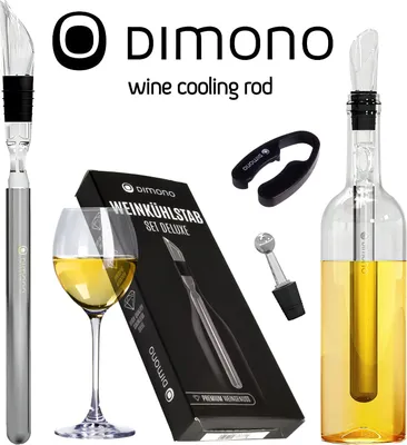 Produktbild von Dimono 3-in-1 Weinkühlstab Set aus Edelstahl | Weinkühler mit Ausgießer, Belüfter, Folienschneider & Verschluss | Perfektes Wein Zubehör