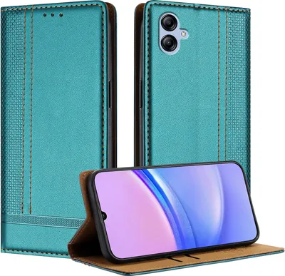 Image de Etui pour Samsung Galaxy A04E étui en cuir avec fonction stand vert