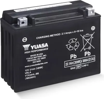 Produktbild von YUASA YTX24HL-BS 12V 21,9Ah/C20 - 350A (EN) Motorradbatterie WF