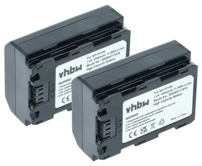 Produktbild von vhbw 2x Akku Ersatz für Sony NP-FZ100 für Kamera (1600 mAh, 7,2 V, Li-Polymer)