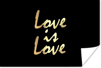 Produktbild von MuchoWow® Poster Zitat - Liebe - Gold 180x120 cm - Fotoplakat