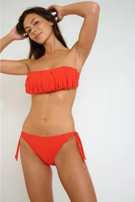 Productafbeelding van Banana Moon Fringes Bikini Top Westo Orange - Maat: 36  - Oranje