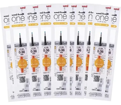 Productafbeelding van Uni ink navullingen voor One P - Set van 10 - One F gel pens - 0,38 mm - Oranje Ink - UMR-38S