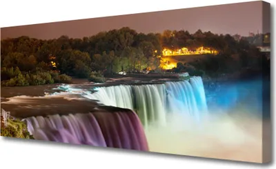 Produktbild von Tulup Leinwand-Bilder 125x50 Wandbild Canvas Kunstdruck Wald Wasserfall Natur