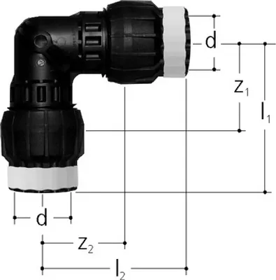 Produktbild von Sanipex MT-Winkel 90 Grad 4670 äußerer Durchmesser 50 mm