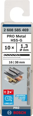 Productafbeelding van Metaalboormachine, HSS-G, standaard, 1,3 x 16 x 38 mm