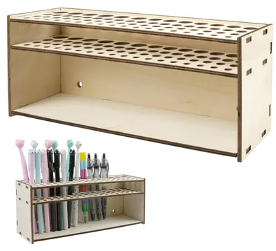 Pinselhalter aus Holz, 67 Fächer, abnehmbar, für Künstlerbedarf