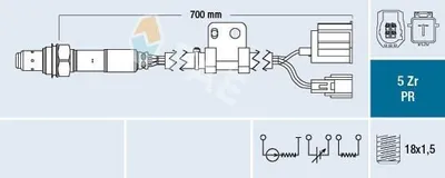 Produktbild von FAE Lambdasonde für MAZDA 6 Station Wagon (GY) vor-Kat 700mm 75088