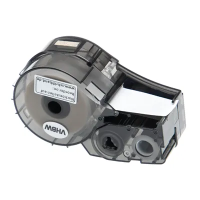 Produktbild von vhbw Schriftband-Kassette kompatibel mit Brady ID PAL, M210, M210-LAB, LABPAL Etiketten-Drucker 6,4m x 19,05mm Schwarz auf Transparent, Polyester