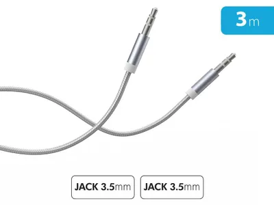 Image de Câble Audio Jack 3.5mm/Jack 3.5mm M/M Renforcé 3m