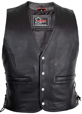 Produktbild von Omgoods – Herren Lederweste im Biker-Stil – Stilvoll und bequem