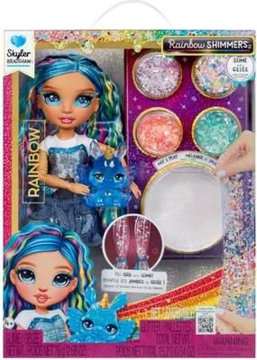 Zdjęcie produktu dla Rainbow High Rainbow Shimmers with Slime Fashion Doll - Skyler (blue), Lalka modowa, Damski, 4 lat(a), Chłopak, dziewczyna, 280 mm, Wielobarwny