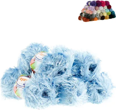 Produktbild von Fransen-Strickgarn Yumos 5 Knäuel je 150m/100g Strickgarn Wolle Strickwolle