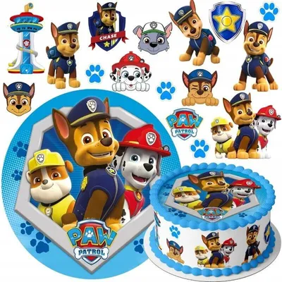 Produktbild von Paw Patrol Chase Tortenaufleger Torte Tortenbild Fototorte Zuckerbild Premium 0,6mm (PP08)