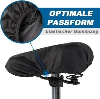 Produktbild von 2-teiliger Sattelbezug, wasserdicht mit Aufbewahrungstasche, leichter Regen- und Staubschutz für Fahrradsättel (Schwarz/Grau)